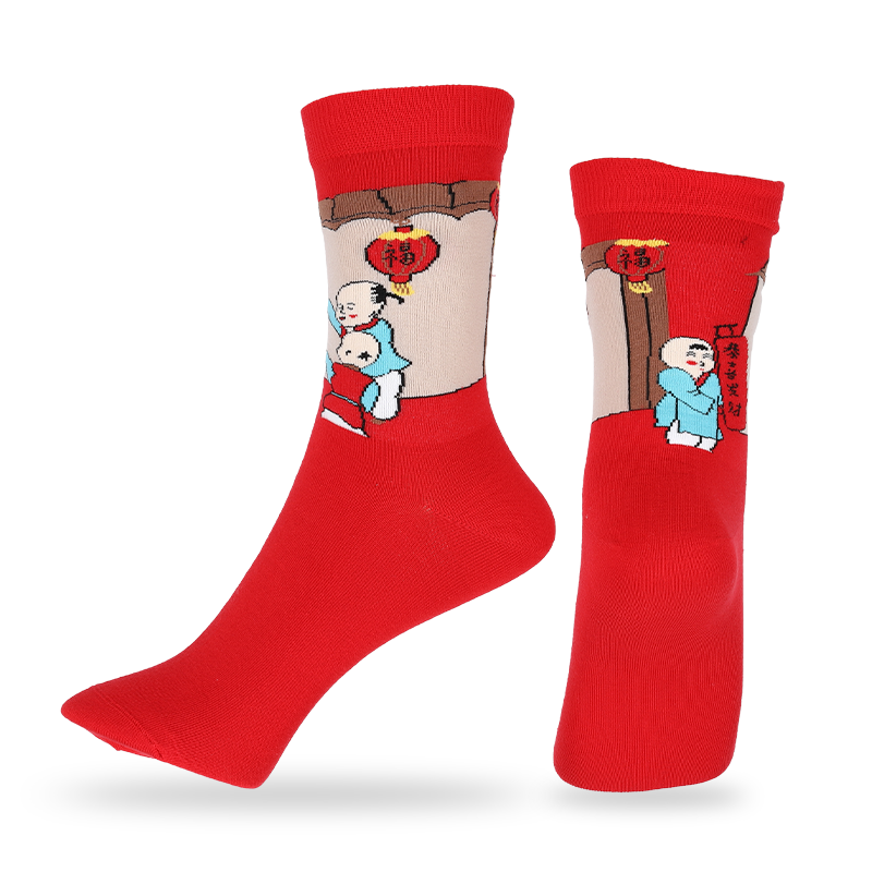 الجملة أو العرف السيدات الصينية السنة الجديدة اللباس الجوارب مع الأنماط